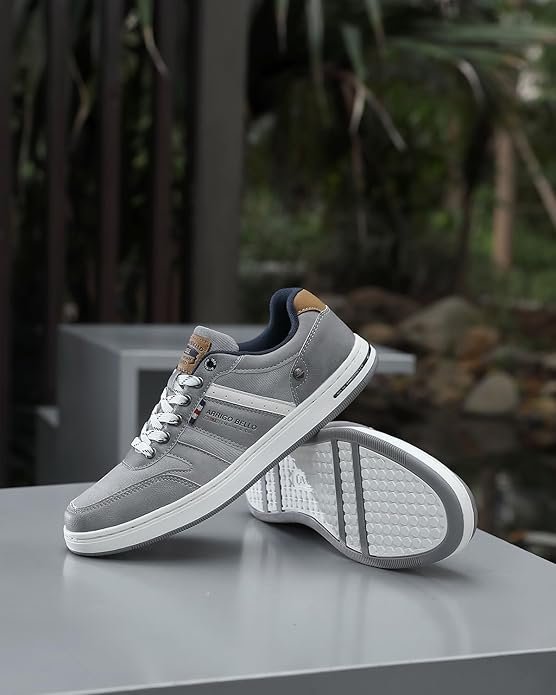 Arrigo Bello Sneakers Shoes for Men Casual Lace Up lightweight Sneaker Comfortable Leather Trainers